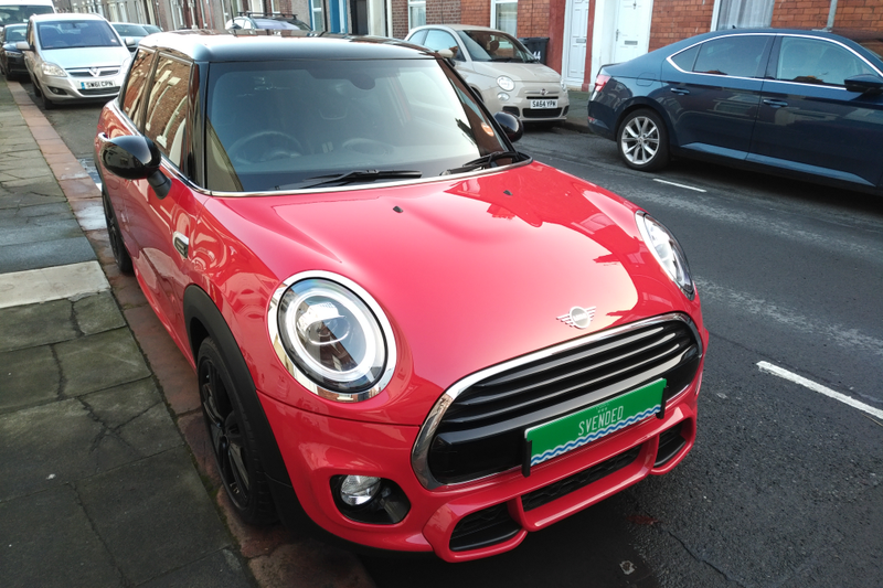 First exterior shot of the lovely clean and shiny Mini